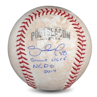 Pablo Sandoval Game Used and Signed Postseason Baseball From NLDS (MLB Authenticated)